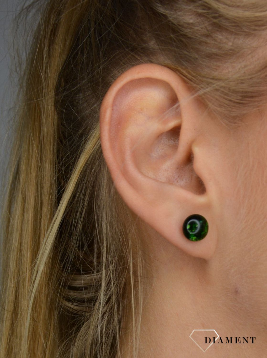 Kolczyki szkło weneckie zielone sztyfty 27.jpg